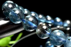 【１点物】AA高品質☆南アフリカ産 ブラックアクアマリン　7.5mm　ブレスレット パワーストーン 天然石 _MC979