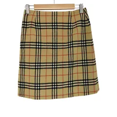 バーバリーブルーレーベル BURBERRY BLUE LABEL ノバチェック ウール 巻きスカート レディース JPN：38 