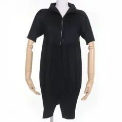 極美品☆PLEATS PLEASE プリーツプリーズ イッセイミヤケ PP13-JA601 切替デザイン 半袖 チュニック カーディガン ブラック 2 正規品 極美品☆PLEATS PLEASE プリーツプリーズ イッセイミヤケ PP13-JA601