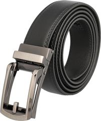 NobleTicks Genuine Leather Men's Belt, No Holes, Infinitely Adjustable, Auto-Lock, Ratchet Type, Brown, Suitable for Suits and Business (Black C, L)