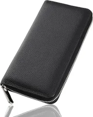 NobleTicks 財布 長財布 お財布 緑の財布 使うほど味わい深い メンズ 仕分け 大容量 革 本革 スマホ収納 シンプル (ブラック)