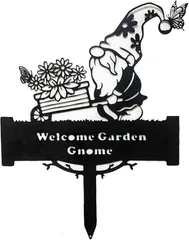 Silver & Style ガーデニング 雑貨 ウェルカム ボード アイアン プレート 妖精 ノーム オブジェ ガーデンピック (パターンA)