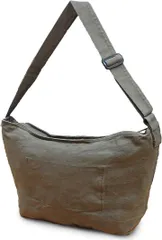 Silver & Style メッセンジャーバッグ キャンバス 軽量 大容量 無地 大きめ 帆布 斜めがけ ショルダー (グリーン,  39cmx33cmx17cm)