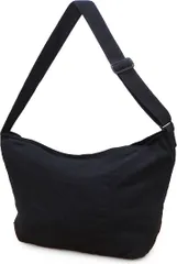 Silver & Style メッセンジャーバッグ キャンバス 軽量 大容量 無地 大きめ 帆布 斜めがけ ショルダー (ブラック,  39cmx33cmx17cm)