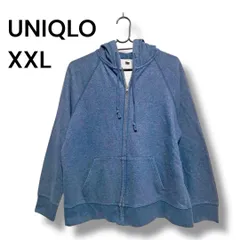 a1275 XXL ユニクロ スウェット フルジップパーカー 紺 ラグラン オーバーサイズ