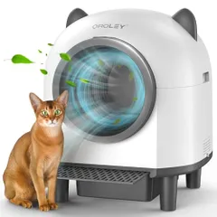 【新品】OROLEY 猫 自動トイレ 猫 トイレ 自動 猫トイレ 自動 自動トイレ 猫 猫自動トイレ 自動猫トイレ 自動清掃 アプリ操作対応 多頭飼いOK 静音 猫トイレ 消臭アロマ付き ニオイ漏れ防止 9種センサー搭載 大容量96L＆9L集便ボックス 猫耳デ