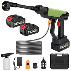 【新品】UPF 高圧洗浄機 MAX 8MPa 高圧洗浄機 コードレス 充電式 2個3.0Ahバッテリー付き マキタ18V互換バッテリー対応 6in1多機能ノズル 噴射距離10M 高圧洗車機 5mホース 軽量 ポータブル 家庭用洗車機 洗車 駐車場 庭 外壁 階