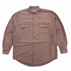 エディーバウアー 長袖 ネルシャツ コットン製 大きめシルエット Lサイズ オレンジ系 チェック