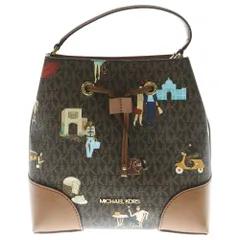 MICHAEL KORS (マイケルコース) 総柄 2WAY レザーショルダーバッグ ハンドバッグ ブラウン 35F2G5CM2V