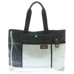 DIESEL (ディーゼル) デニム パッチワークジップ デザイン トートバッグ インディゴ