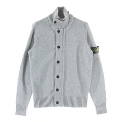 STONE ISLAND (ストーンアイランド) ワッペンロゴ ウール スタンドカラー ジップアップ ニットジャケット カーディガン グレー 651550LA3のサムネイル