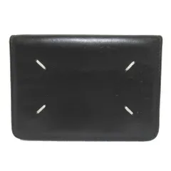 美品 Maison Margiela メゾンマルジェラ レザー 二つ折り カードケース ブラック メンズ 古着 中古 USED