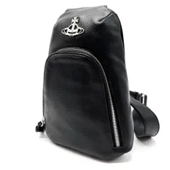 ✨良品✨ Vivienne Westwood ヴィヴィアンウエストウッド ボディバッグ ウエストバッグ ショルダーバッグ オーブ シルバー金具 ブラック 黒色 レザー 革 ユニセックス 男女兼用