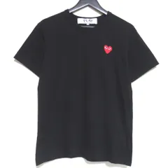 美品 25SS PLAY COMME des GARCONS プレイコムデギャルソン ハートワッペン 天竺 半袖 Tシャツ Mサイズ ブラック メンズ 古着 中古 USED