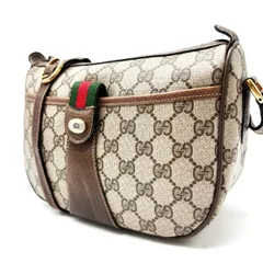 ✨良品✨ GUCCI  グッチ オールドグッチ ショルダーバッグ トートバッグ ワンショルダーバッグ シェリーライン GG柄 PVC レザー 革 ベージュ 肌色 ブラウン 茶色 ユニセックス 男女兼用 メンズ レディース
