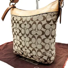 ✨良品✨ COACH コーチ ショルダーバッグ トートバッグ ワンショルダーバッグ シグネチャー キャンバス レザー ベージュ 肌色 ユニセックス 男女兼用 メンズ レディース