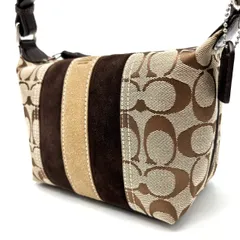 ✨良品✨ COACH コーチ ショルダーバッグ トートバッグ ワンショルダーバッグ シグネチャー キャンバス レザー 革 ブラウン 茶色 ベージュ 肌色 キーホルダー ユニセックス 男女兼用 メンズ レディース