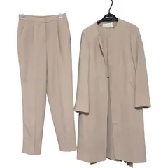 Z1608【美品】東京ソワール 3点セット ベージュ ノーカラーコート ワンピース ロングパンツ レディース7