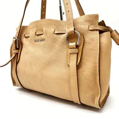 ✨良品✨ miu miu vitello lux  bag beige ミュウミュウ ハンドバッグ 2way ショルダーバッグ ベージュ ゴールド金具 レディース メンズ ユニセックス 男女兼用