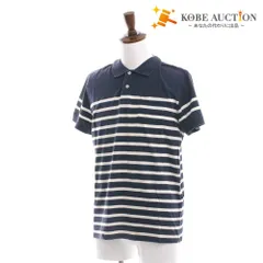 ■ モンクレール ポロシャツ トップス ワッペン ボーダー メンズ L ネイビー ホワイト