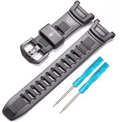Casio Protrek PRG-130-1V | PRW-1500-1V | PRW-1500J-1 | PRW-1500J-1 – Unisex Watch Accessories, 18mm Replacement Resin, 21mm [Black/Diamond/Black Buckle]