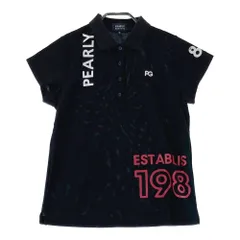 サイズ：0 PEARLY GATES パーリーゲイツ  半袖ポロシャツ 刺繍  ブラック系 [240101562090] ゴルフウェア レディース ストスト
