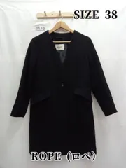 7163　ROPE(ロペ）　ノーカラーコート　M
