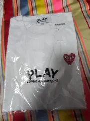COMME des GARCONS PLAY 白 半袖 Tシャツ XL