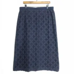 アンタイトル★総レースのタイトスカート 大きいサイズ48 ネイビー系 花柄 z16210