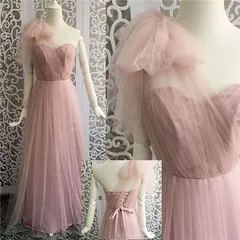 ★L ピンク 9wayドレス 花嫁 ウェディングドレス 花嫁の介添えドレス 編み上げ ロングドレス プリンセスドレス 花嫁の結婚式 ブライズメイド服 二次会 パーティー 演奏会 発表会 披露宴 20代30代40代 da333c0