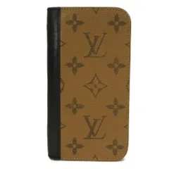 LOUIS VUITTON ルイ・ヴィトン iPhone 14 Pro フォリオ LVロゴ フラワー キャメル ベージュ ブラウン ブラック 手帳型 モノグラム リバース ノワール スマホケース M81977