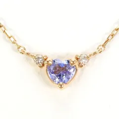 カナル4℃　K10PG　ネックレス　necklace　アイオライト　ダイヤ　総重量約0.9g　約39cm