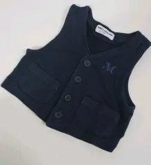 ミッキーハウス ネイビー コットン ベスト 80-90