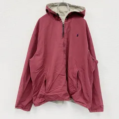 【3点以上まとめ買いで20%OFF】古着 used　Polo Ralph Lauren　ラルフローレン　フルジップリバーシブルパーカー　ピンク　ベージュ