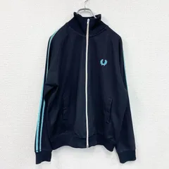 【3点以上まとめ買いで20%OFF】古着 used　FRED PERRY　フレッドペリー　トラックジャケット/ジャージ　刺繍ロゴ　黒　ブラック　Mサイズ