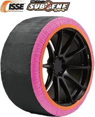 【M's】 ISSE スベーネ スノーソックス (74) XXL 19インチ ピンク 布製 タイヤチェーン 2P 社外 パーツ 部品 イッセ SUBENE 非金属タイヤチェーン 高性能 簡単取付 積雪対策 雪 滑り止め チェーン規制対応 用品 正規品 本物
