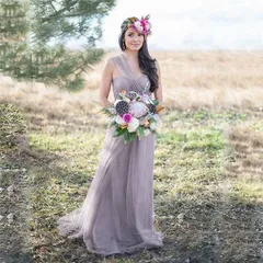 ★S グレー 9wayドレス ウェディングドレス の介添えドレス 編み上げ ロングドレス プリンセス 結婚式 ブライズメイド服 パーティー 演奏会 発表会 披露宴 20代30代40代50代 da147c0