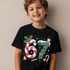 【送料無料】ジュニア キッズ 67番＆キャンディバーテーマTシャツ - 67番の面白いジョークデザイン 熱転写3DプリントTシャツ  パロディ 子供服 男の子 女の子 小学生 中学生  半袖 トップス スポーツ キャンプ 夏服 コットン100%