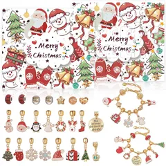 【新品】 クリスマス アドベントカレンダー オーナメント 2025 クリスマス ジュエリー アドベント カレンダー 24日間 ブレスレット ネックレス ギフト DIY可能 手作りキット ラッピング包装 ギフトボックス 大人 子供 女の子 男の子 ギフト ( 0