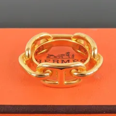 HERMES エルメス シェーヌダンクル スカーフリング ゴールドカラー 外箱付き rk10175