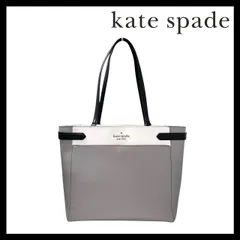 Y【kate spade】ステイシー トートバッグ レザー グレー ホワイト/白 ハンドバッグ ケイトスペード NEW YORK /ニューヨーク (61937MK1)
