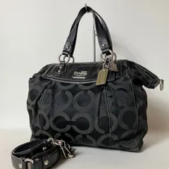 2510-265｜美品｜コーチ オプアート 2WAYハンドバッグ ブラック