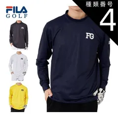 種類4：イエロー(YL)/LL フィラゴルフ タイポグラフィックプリント モックネック 長袖シャツ ウェア メンズ M-3L 783-507 