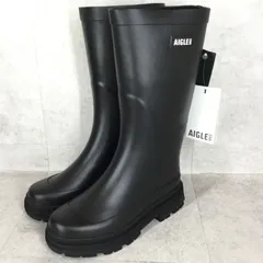 新品未使用　エーグル レインブーツ レディース 長靴 AIGLE レインブーツ ウルトラレイン ラバーブーツ 黒 ノワール ブラック 長靴 ロング丈 シューズ 防水 防滑 ZZFNA38