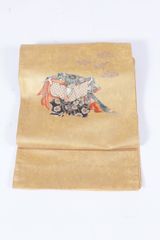 未使用・落款有】京の名工 樽本伊勢蔵 高級袋帯 伝統工芸士 琵琶 正絹 