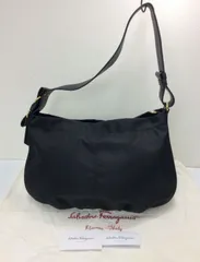 【未使用品】Salvatore Ferragamo フェラガモ AU-21/D337 ヴァラ ワンショルダーバッグ ナイロン×レザー レディース ブラック     K1117