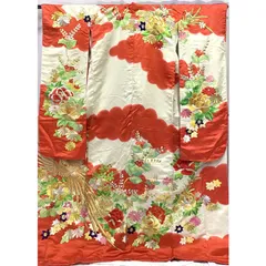 着物・引き振袖・刺繍・鳳凰・花・赤系地・No.200701-1678・梱包サイズ80