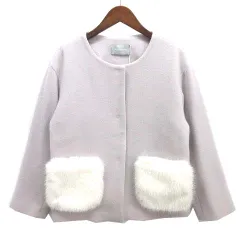 未使用品 ジルバイジルスチュアート JILL by JILLSTUART ポケットファー ノーカラー コート ペールグレー M 125-3251013のサムネイル