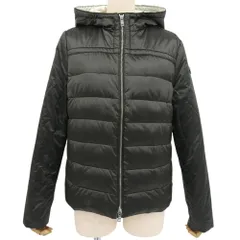 【本物保証】 超美品 プラダ PRADA ダウンジャケット 42 レディース フード付 アウター ナイロン ダークグリーン