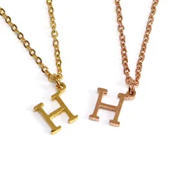 レディース ステンレス ネックレス イニシャル アルファベット Ｈ ゴールド ピンクゴールド カラー【SALE セール アクセサリー アクセ】